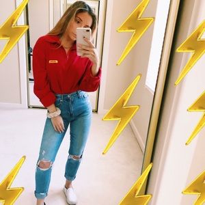 RETRO cropped DHL half zip